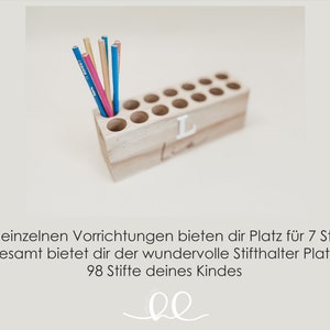 Personalisierter Holz-Stiftehalter Das ideale Accessoire für den organisierten Schreibtisch eine perfekte Geschenkidee zum Schulstart Bild 3