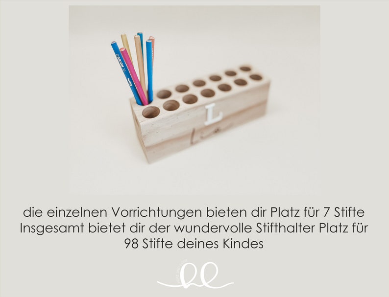 Personalisierter Holz-Stiftehalter Das ideale Accessoire für den organisierten Schreibtisch eine perfekte Geschenkidee zum Schulstart Bild 3