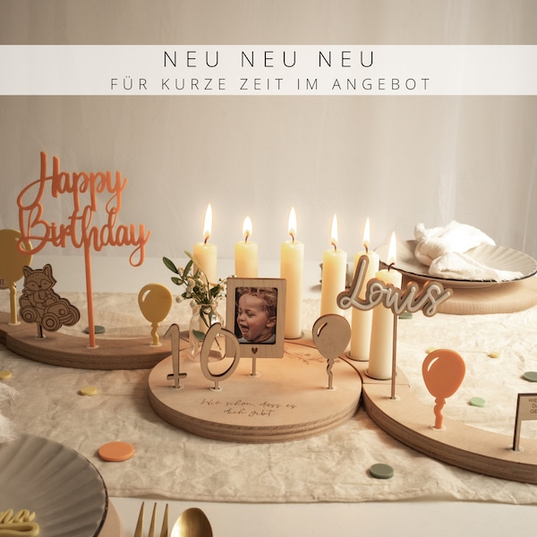 Birthday wreath with name – Unique children's birthday decoration | Personalized birthday plate for boys and girls – Sustainable decoration