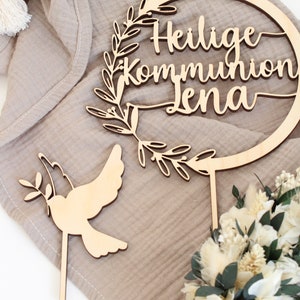 Caketopper Caketopper aus Holz Heilige Kommunion Kuchendekoration Kuchenstecker Tortendeko personaliserte Geschenke CTK Bild 5