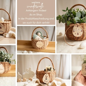 Personalized Easter ornaments with Easter baskets - Easter decoration, gift idea for children - Personalized Easter gift for children - Easter basket image 9
