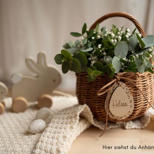 Personalized Easter ornaments with Easter baskets - Easter decoration, gift idea for children - Personalized Easter gift for children - Easter basket image 14