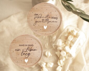 Personalisiertes Vorratsglas zur Hochzeit I Vorratsglas Bambusdeckel I Hochzeitsgeschenk I Geschenkidee Hochzeit I personalisiertes Geschenk