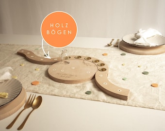 Wooden arches for birthday wreaths - arches for candles or candle holders - complement to birthday plates - wooden arches for birthday plates