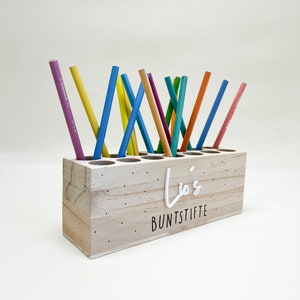Personalized wooden pen holder the ideal accessory for an organized desk and a perfect gift idea for the start of school image 6