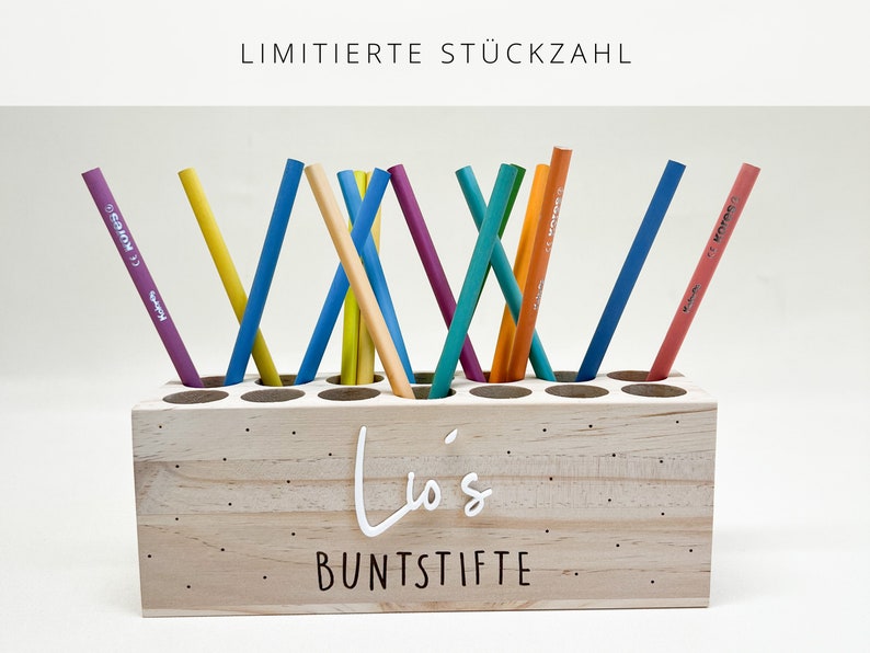 Personalisierter Holz-Stiftehalter Das ideale Accessoire für den organisierten Schreibtisch eine perfekte Geschenkidee zum Schulstart Bild 4