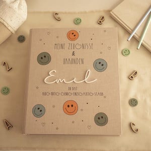 Carpeta personalizada para boletines de calificaciones – carpeta escolar con nombre, regalo para la vuelta al cole, carpeta para certificados – carpeta para niños – carpeta de boletines de calificaciones A4 para niños