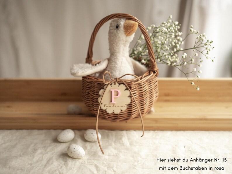 Personalized Easter ornaments with Easter baskets - Easter decoration, gift idea for children - Personalized Easter gift for children - Easter basket image 13