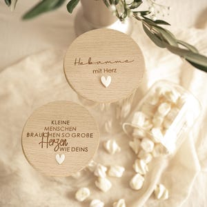 Regalo personalizado para parteras I tarro de almacenamiento con tapa de bambú I regalo de partera I tarro de almacenamiento personalizado I regalo de dinero