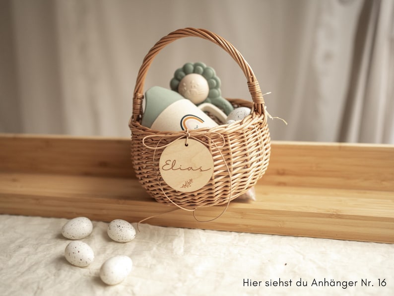 Personalized Easter ornaments with Easter baskets - Easter decoration, gift idea for children - Personalized Easter gift for children - Easter basket image 16