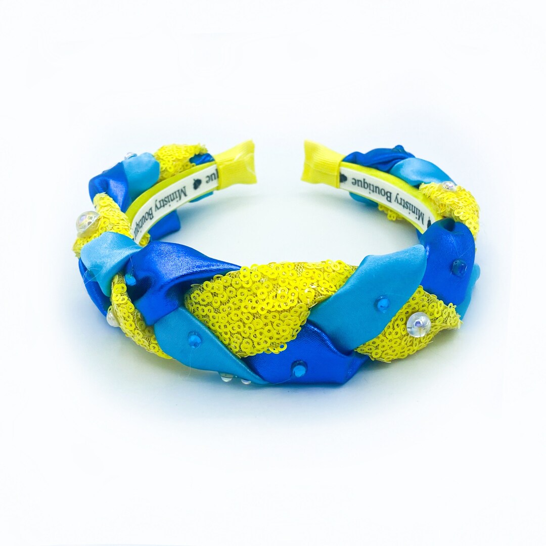 Flounder Inspired Braided Headband READY TO SHIP Hand Made Etsy