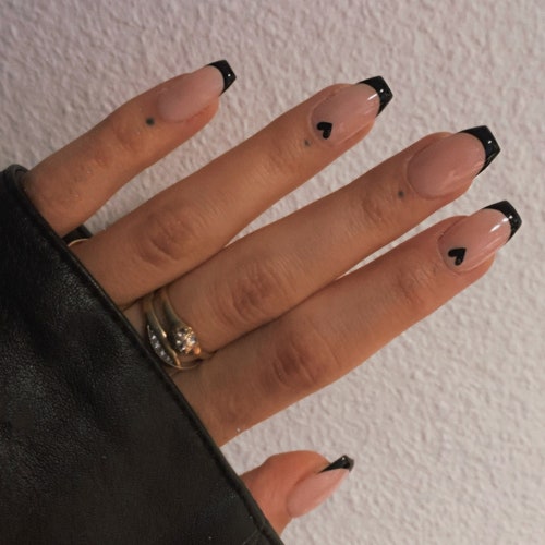 Colorful Swirl French Tip Press on Nails - Etsy