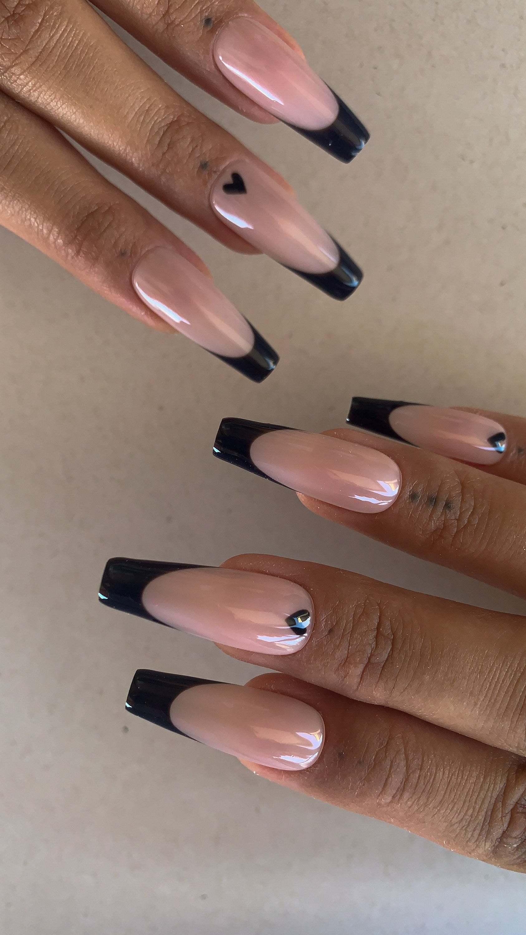 Black French Nails - Etsy