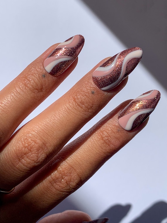 brown swirl nail designs