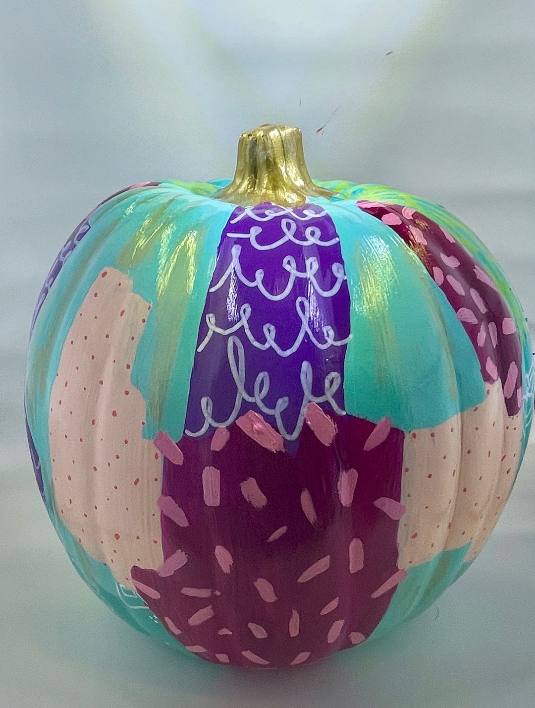 Medium Hand Painted Faux Pumpkin Patchwork Style Etsy medium-hand-painted-faux-pumpkin-patchwork-style-etsy
