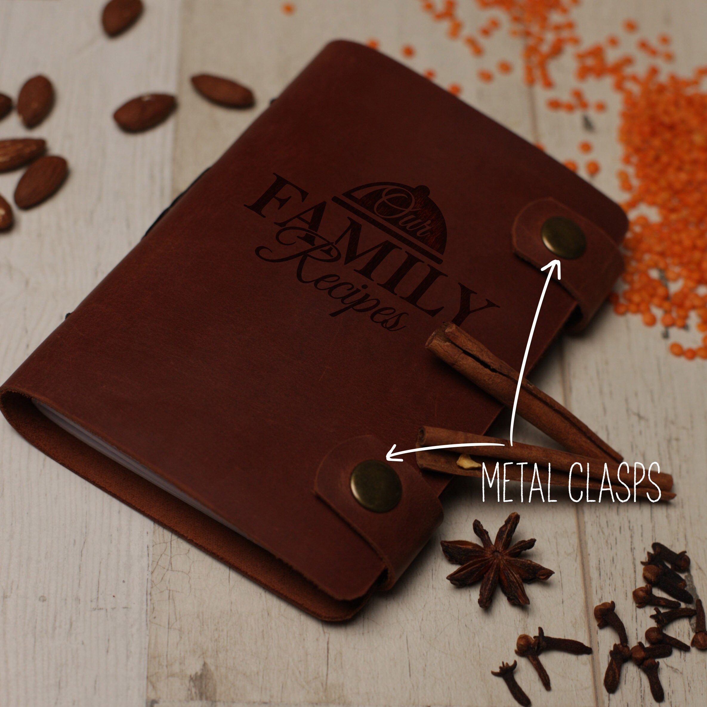 LEATHER RECIPE BOOK With Personalization Recipe Journal Etsy UK