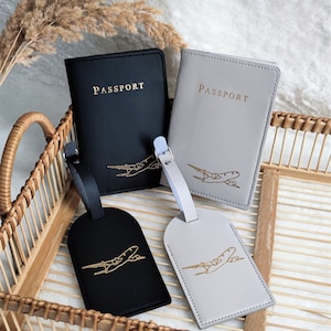 Passport cover + luggage tag set travel accessory
