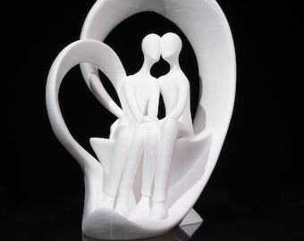 Quiet Love Decor • Minimalist Heart Sculpture • 3D Printed Love Art