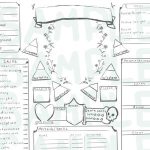 Blank original D&D character sheet