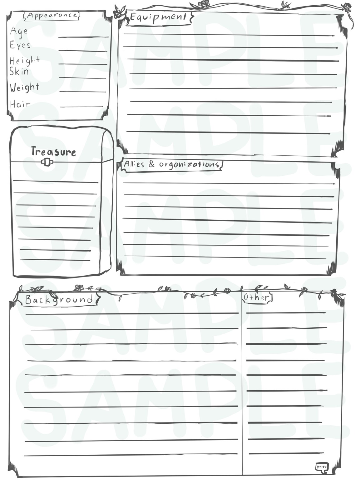 Blank Original D&amp;D Character Sheet - Etsy