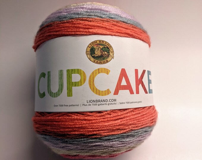 Discontinued Lion Brand Cupcake Yarn Cake in Cherry Blossom for Crochet