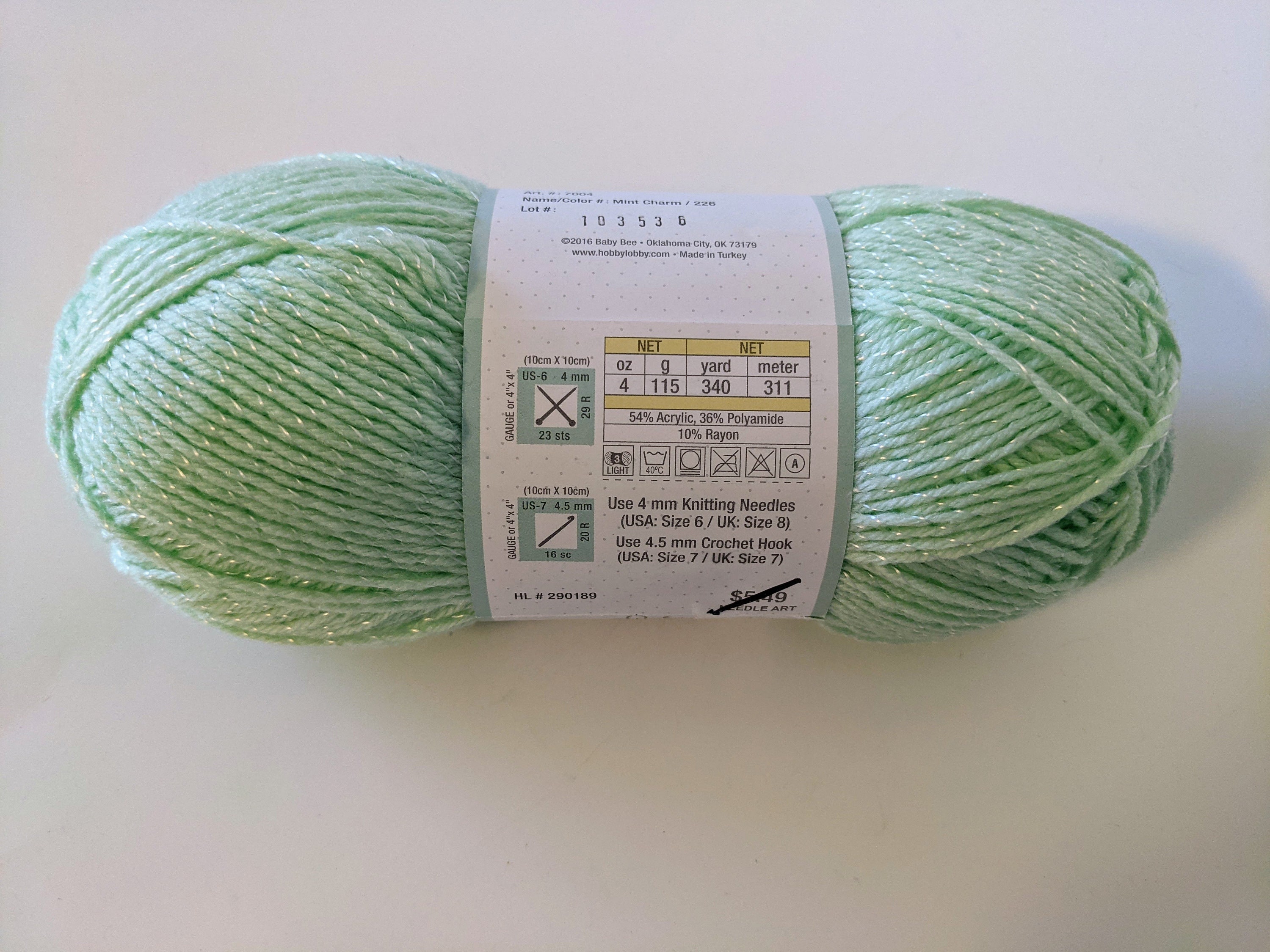 Baby Bee Sweet Delight Pomp Light Worsted Yarn in Mint Charm Etsy
