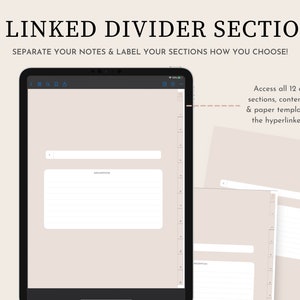 Digital Notebook | 12 Dividers Sections | 40 Digital Page Templates ...