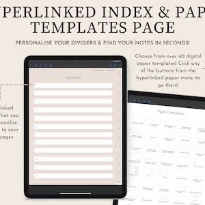 Digital Notebook | 12 Dividers Sections | 40 Digital Page Templates ...