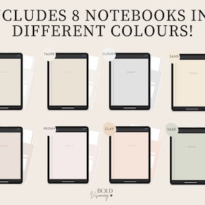 Digital Notebook | 12 Dividers Sections | 40 Digital Page Templates ...