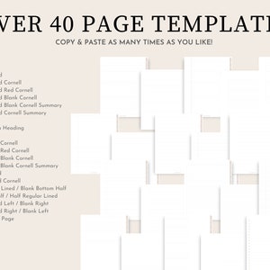 Digital Notebook | 12 Dividers Sections | 40 Digital Page Templates ...