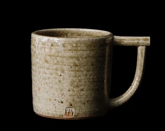 Handmade Woodfired Ceramic Mug – Rustic Pottery Coffee & Tea Cup, Wabi-Sabi Style