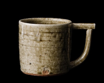 Handmade Woodfired Ceramic Mug – Rustic Pottery Coffee & Tea Cup, Wabi-Sabi Style