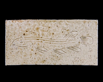 Wood-Fired Ceramic Box: Wabi-Sabi Pottery, Fish Motif