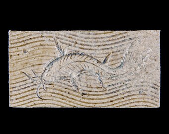 Wood-Fired Ceramic Box: Handmade Stoneware Casket with Fish Motif