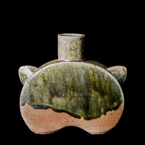 Handmade Woodfired Ceramic Vase, Wabi Sabi Decor, Ikebana Vase, Unique Ceramic Vase, Stoneware Vessel