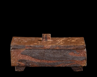 Marbled Box – Wood-Fired Ceramic Container