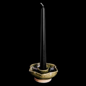 Handgjord ljusstake i keramik, hjulkastad ljusstake, Wabi Sabi-dekor