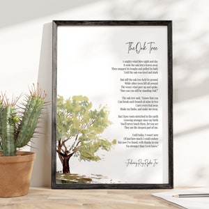 The Oak Tree Poem by Johnny Ray Ryder Jr. Print / Canvas / Framed Print