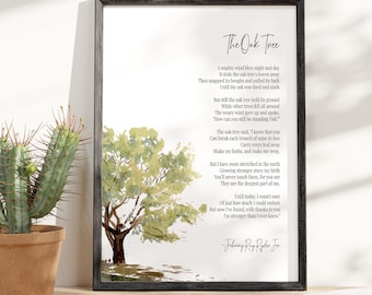 The Oak Tree Poem by Johnny Ray Ryder Jr. Print / Canvas / Framed Print