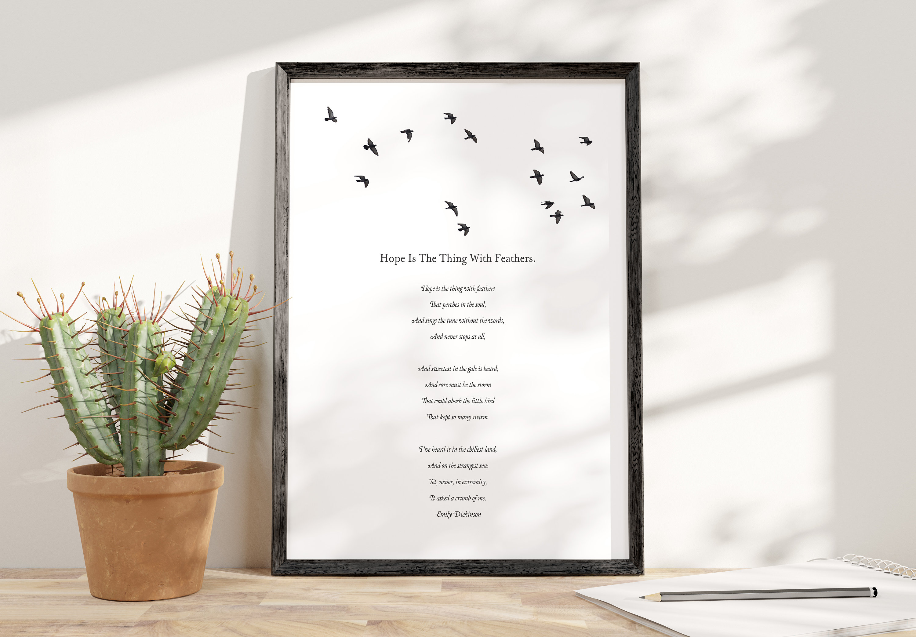 Emily Dickinson Hope is the Thing With Feathers Poem - Etsy