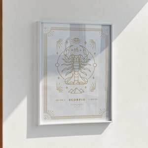 Scorpio Zodiac Star Sign Print, Framed Print, Canvas, Wall Decoration