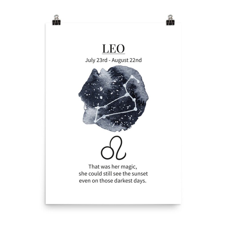 Constellations Water Color Painting Star Sign Decor Canvas Framed Print Leo Zodiac Wall Art