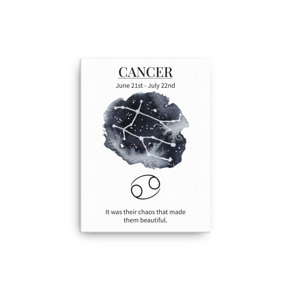 Cancer Zodiac Wall Art Star Sign Decor Canvas Framed Print Etsy