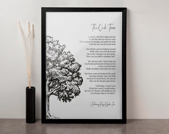 The Oak Tree Poem by Johnny Ray Ryder Jr. Print / Canvas / Framed Print