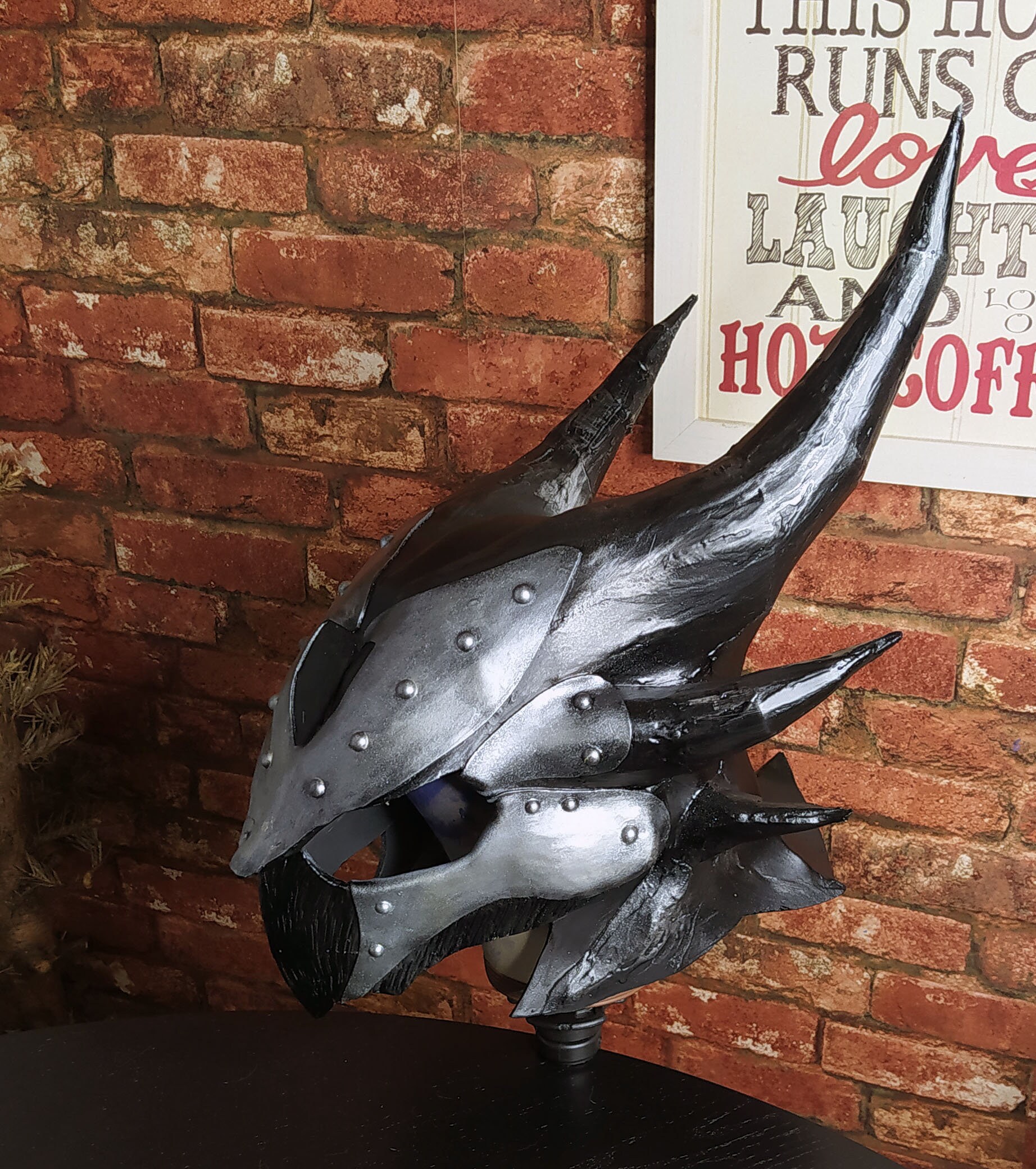 daedric motorcycle helmet STL Nikko Industries WITH PETG USED FOR THIN PRINTS THAT NEED THE SLIGHTEST AMOUNT OF FLEXIBILITY Blades:Daedric Plate Helmet - UESP