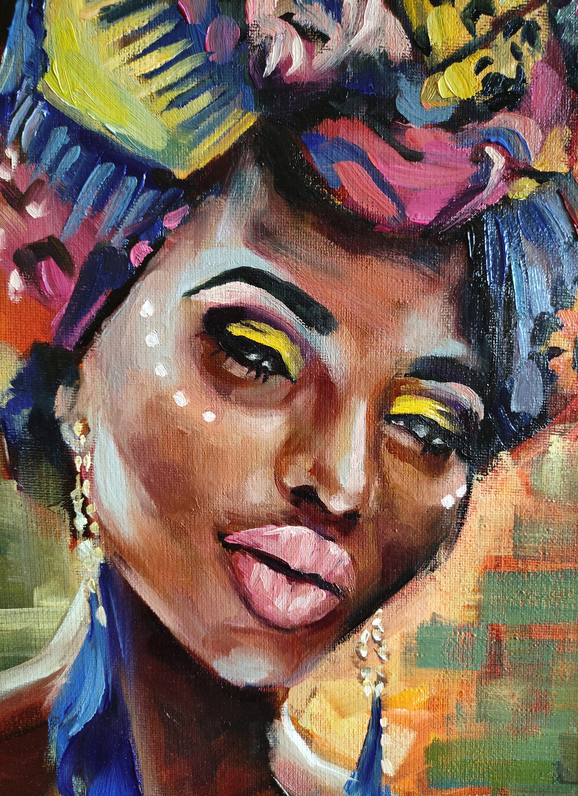 African Queen Painting African American Original Art Black | Etsy