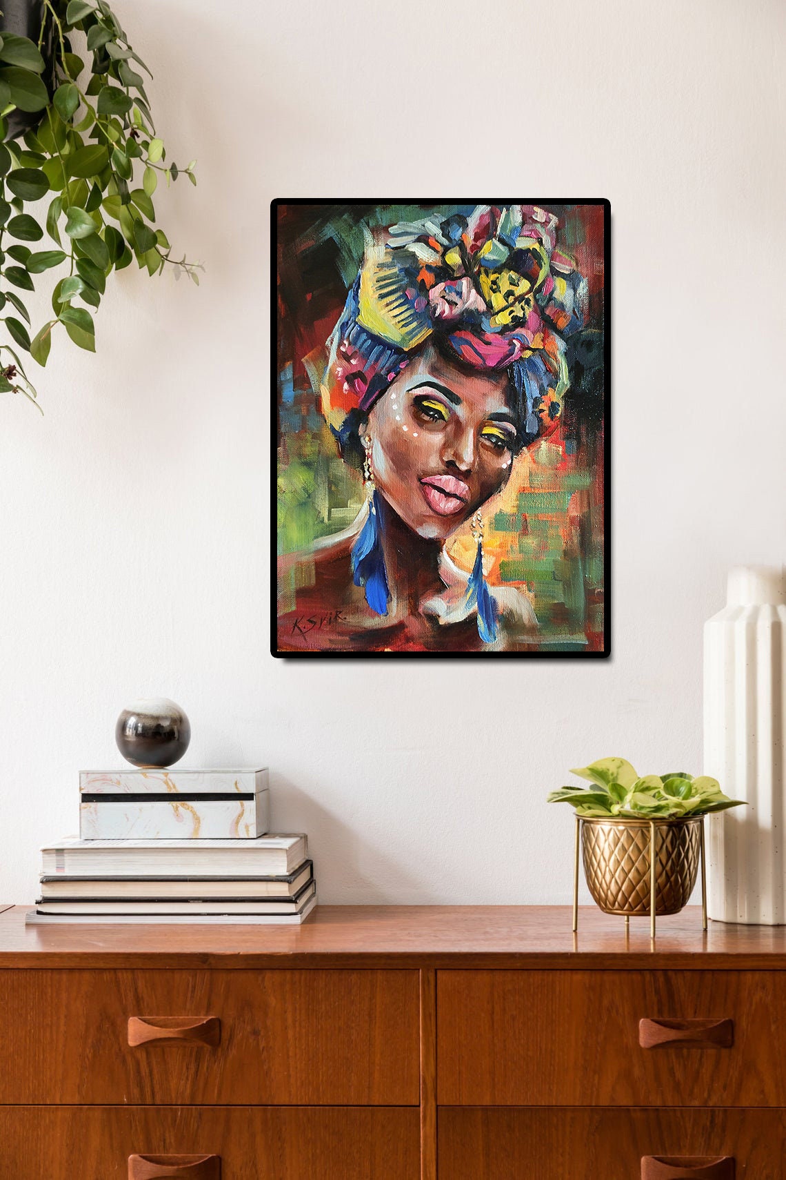 African Queen Painting African American Original Art Black | Etsy