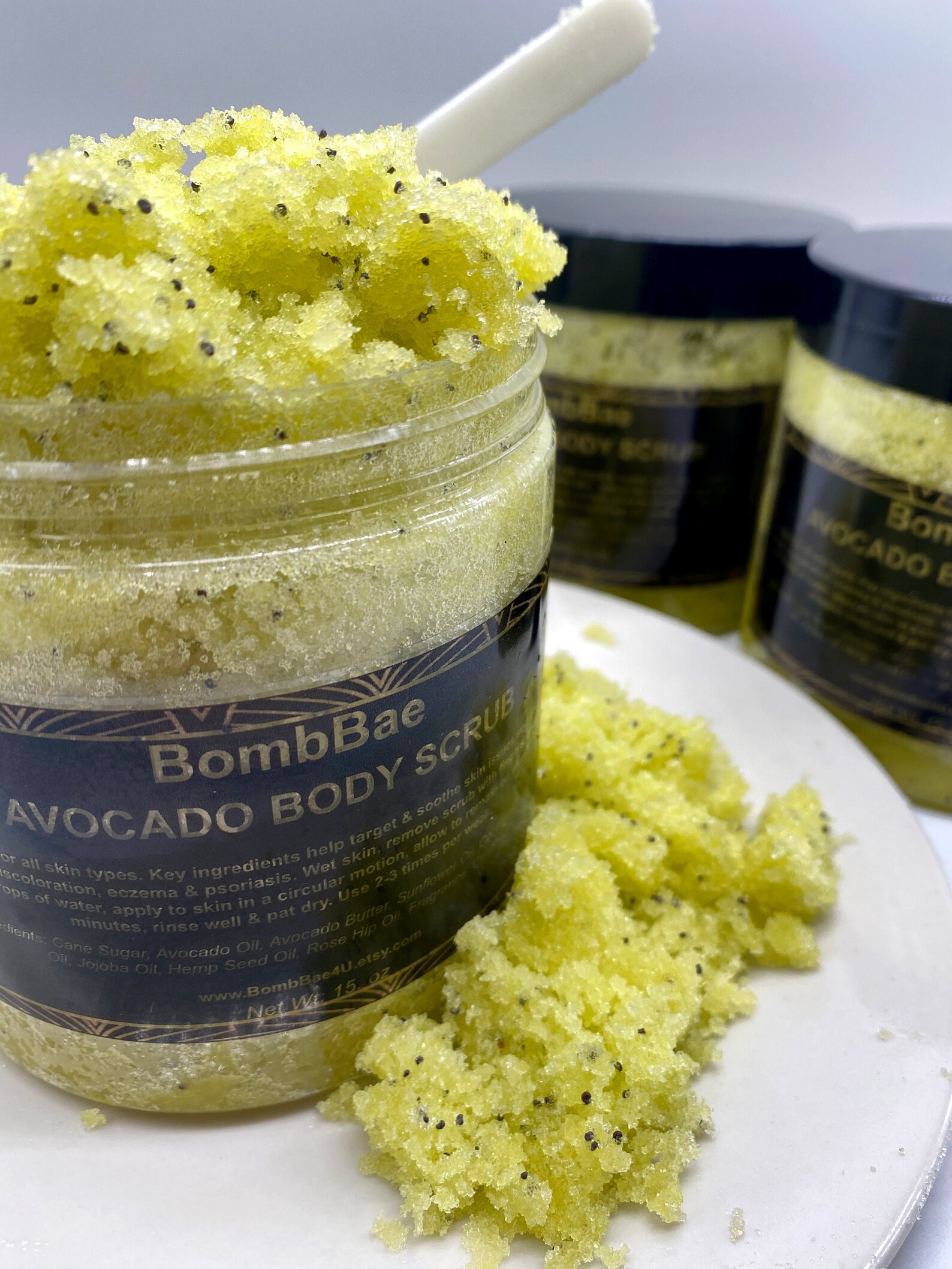 15 oz Avocado Body Scrub with Sunflower Hemp Seed Argan Etsy