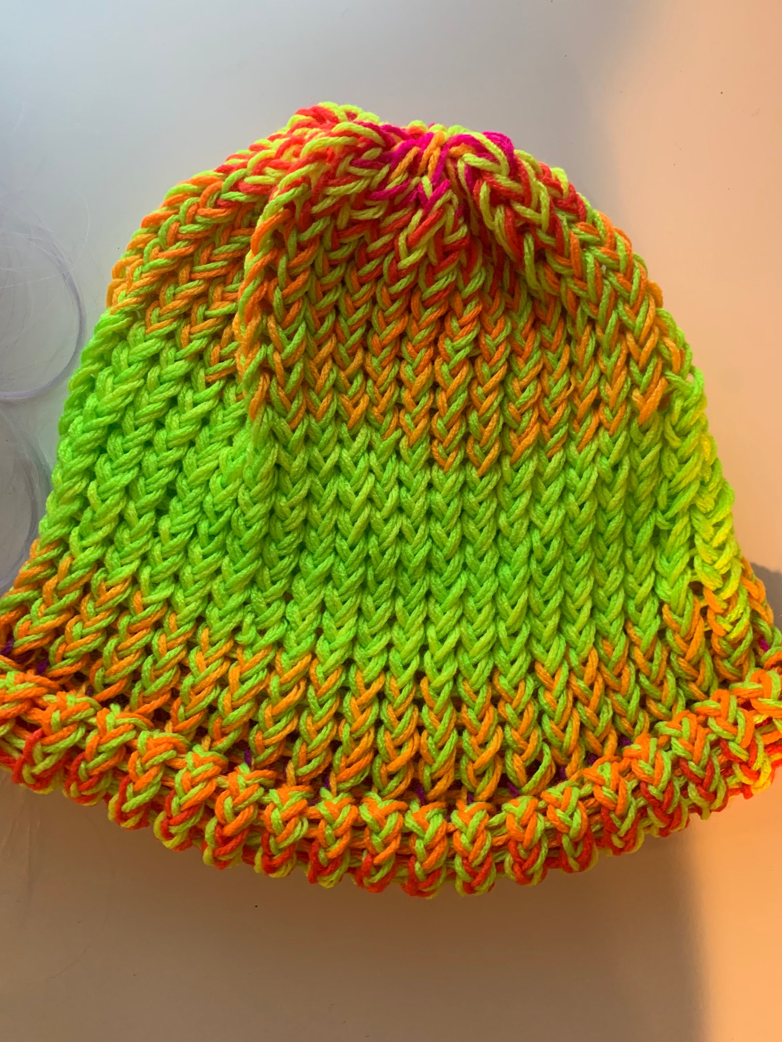 Homemade, Knitted Neon Beanie, Adult Beanie, Adult Hat Etsy UK