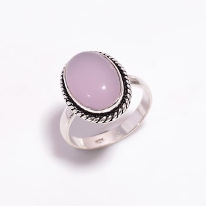 Chalcedony Sterling Silver Ring: Handmade Gemstone Jewelry